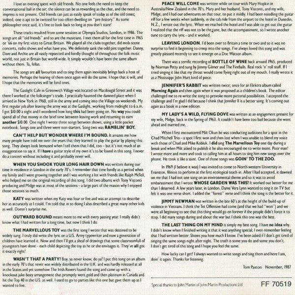 Tom Paxton : The Very Best Of Tom Paxton (CD, Album)