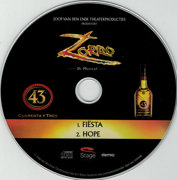 "Zorro" Original Dutch Cast : Zorro De Musical (CD, Promo)
