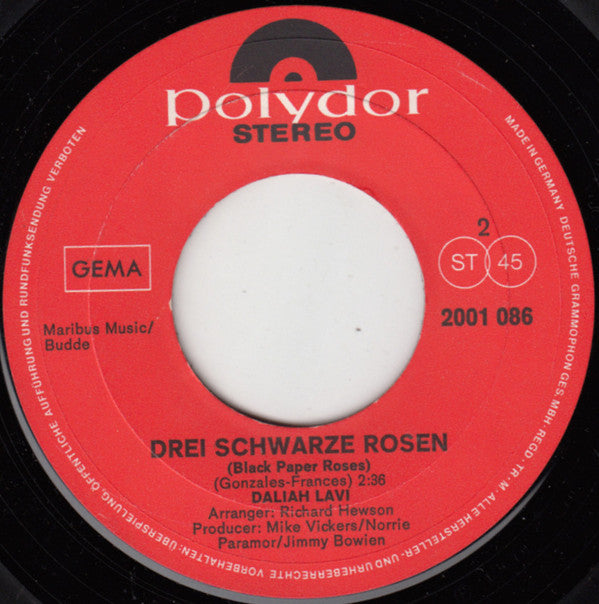 Daliah Lavi : Oh, Wann Kommst Du? / Drei Schwarze Rosen (7", Single)