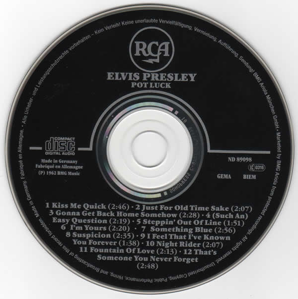Elvis Presley : Pot Luck (CD, Album)