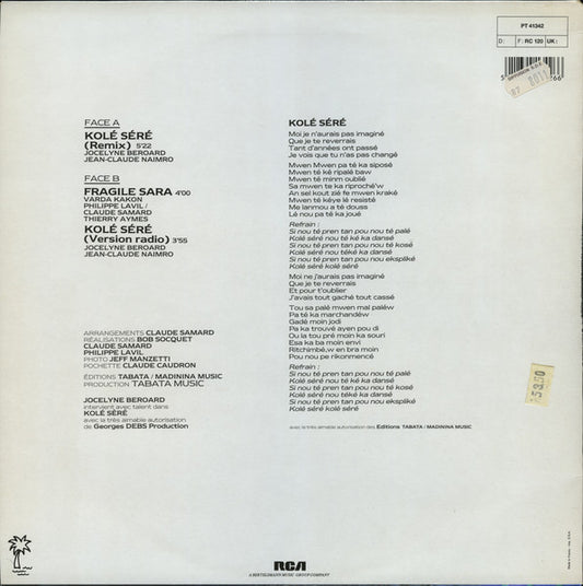 Philippe Lavil & Jocelyne Beroard : Kolé Séré (12", Maxi)