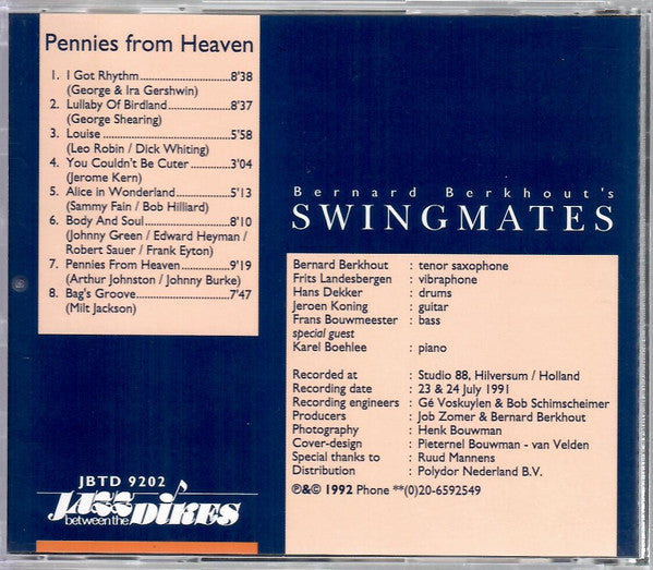 Bernard Berkhout's Swingmates : Pennies From Heaven (CD, Album)