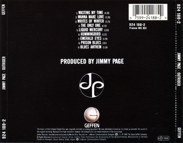 Jimmy Page : Outrider (CD, Album)