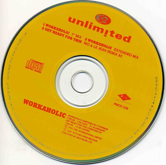 2 Unlimited : Workaholic (CD, Single)