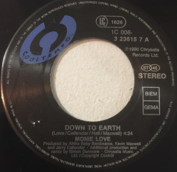 Monie Love : Down To Earth (7", Single)