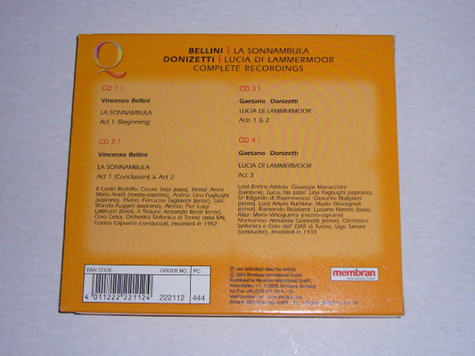 Vincenzo Bellini / Gaetano Donizetti : La Sonnambula / Lucia Di Lammermoor (4xCD, Comp + Box)
