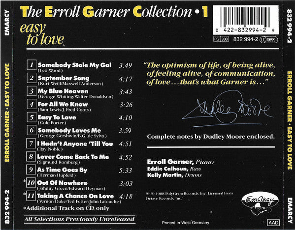 Erroll Garner : The Erroll Garner Collection - Vol. 1: Easy To Love (CD, Comp, RM, PDO)