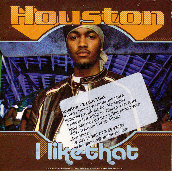 Houston (2) feat. Chingy, Nate Dogg & I-20 : I Like That (CD, Maxi, Promo, Car)