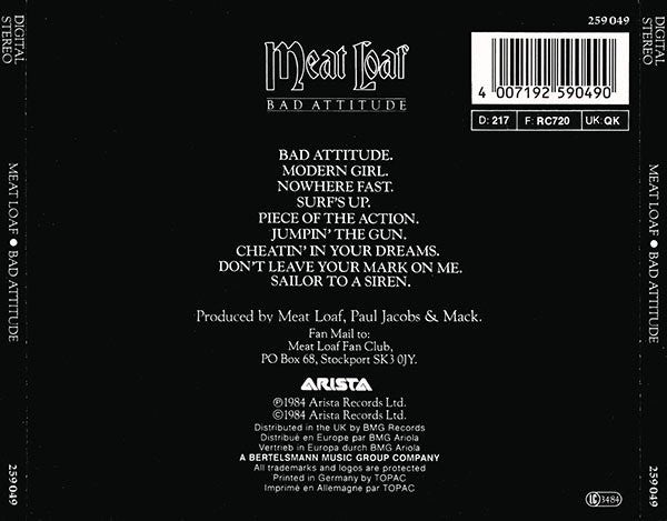 Meat Loaf : Bad Attitude (CD, Album, RE)