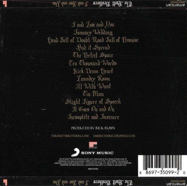 The Avett Brothers : I And Love And You (CD, Album, O-C)