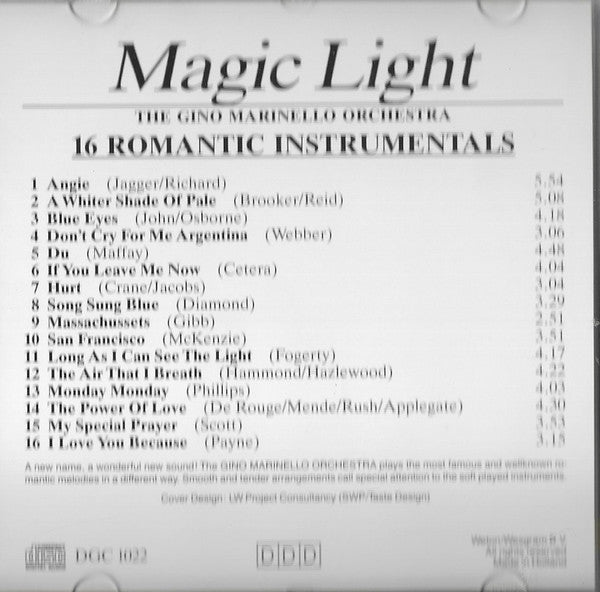 The Gino Marinello Orchestra : Magic Light - 16 Romantic Instrumentals (CD, Album)