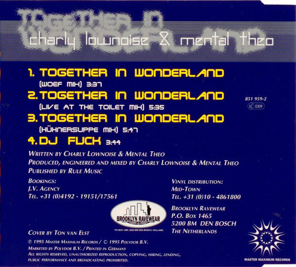 Charly Lownoise & Mental Theo : Together In Wonderland (CD, Maxi)