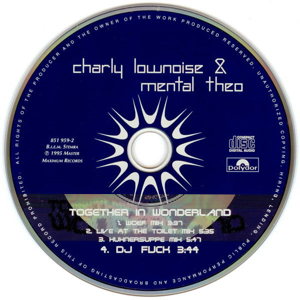 Charly Lownoise & Mental Theo : Together In Wonderland (CD, Maxi)