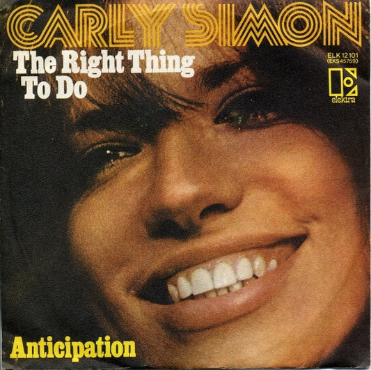 Carly Simon : The Right Thing To Do (7", Single)