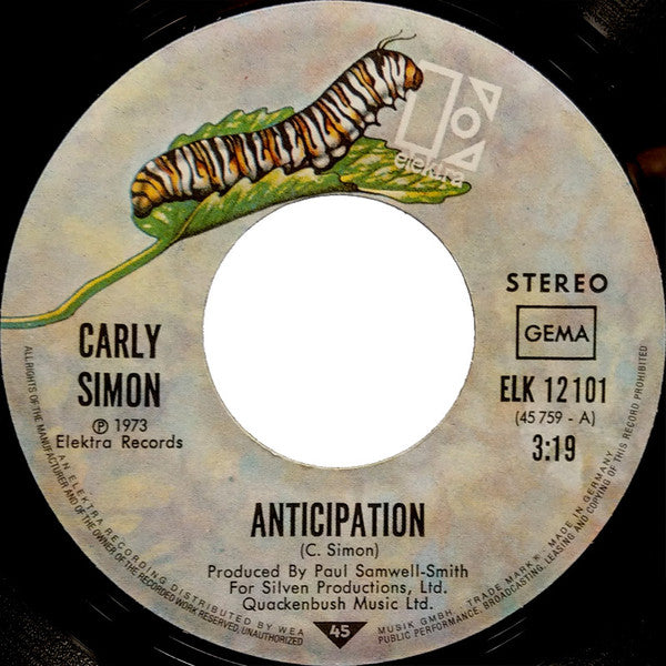 Carly Simon : The Right Thing To Do (7", Single)