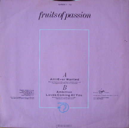 Fruits Of Passion : All I Ever Wanted (12", Single)