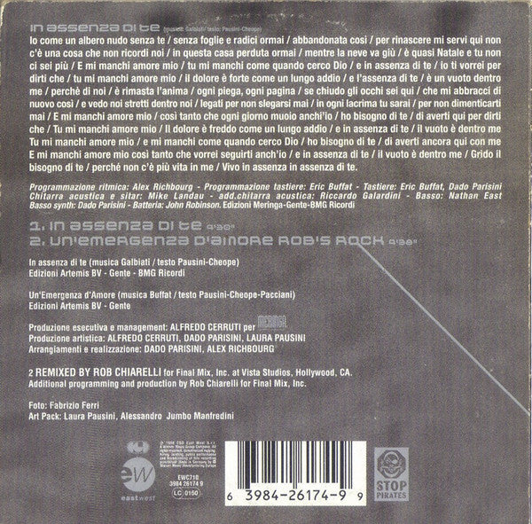 Laura Pausini : In Assenza Di Te (CD, Single)