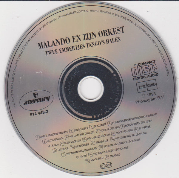 Malando And His Tango Orchestra : Twee Emmertjes Tango's Halen (CD, Album)
