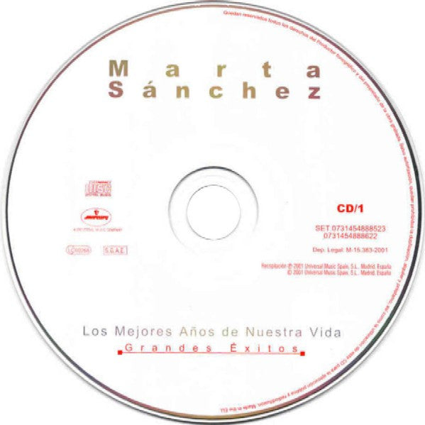 Marta Sánchez : Los Mejores Años De Nuestra Vida (Grandes Éxitos) (2xCD, Comp)