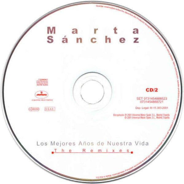 Marta Sánchez : Los Mejores Años De Nuestra Vida (Grandes Éxitos) (2xCD, Comp)