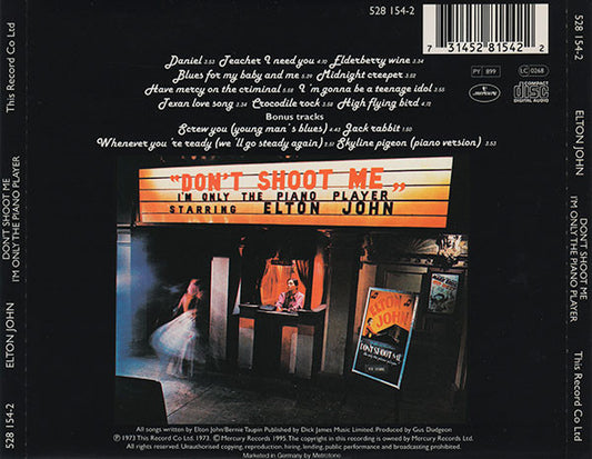 Elton John : Don't Shoot Me I'm Only The Piano Player (CD, Album, RE, RM)