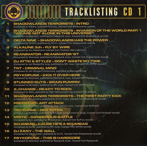 Various : Shadowlands Rave - Invasion Of The World Part 1 (2xCD, Comp)