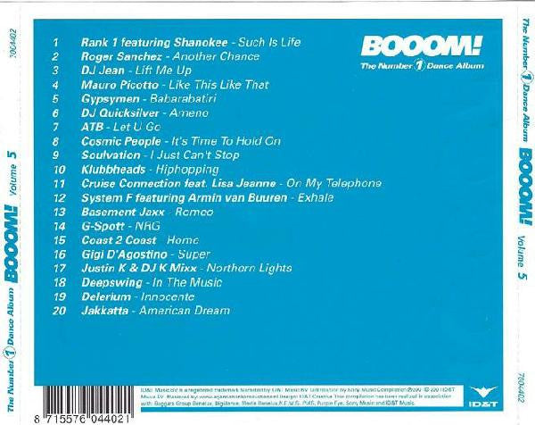 Various : Booom! The Number 1 Dance Album - Volume 5 (CD, Comp)