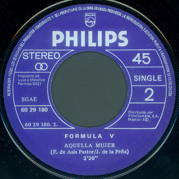 Formula V (2) : Eva María (7", Single)