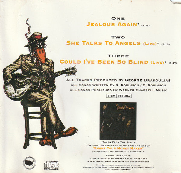 The Black Crowes : Jealous Again / She Talks To Angels (CD, Single)