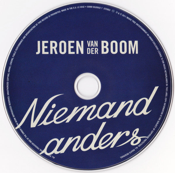 Jeroen van der Boom : Niemand Anders (CD, Single)
