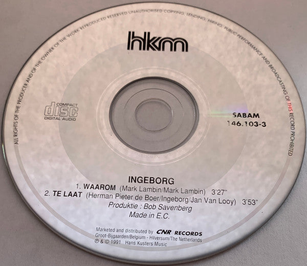 Ingeborg : Waarom (CD, Single)