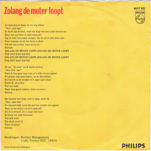 Peter Koelewijn & Zijn Rockets : Zolang De Moter Loopt (7", Single)
