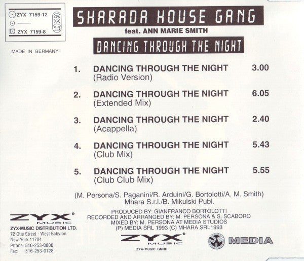 Sharada House Gang Feat. Ann-Marie Smith : Dancing Through The Night (CD, Maxi)