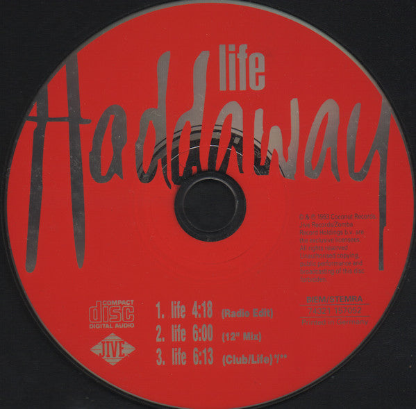 Haddaway : Life (CD, Maxi)