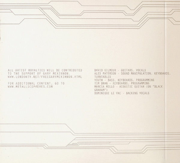 The Orb Featuring David Gilmour : Metallic Spheres (CD, Album + CD, Album + Dlx, Dig)