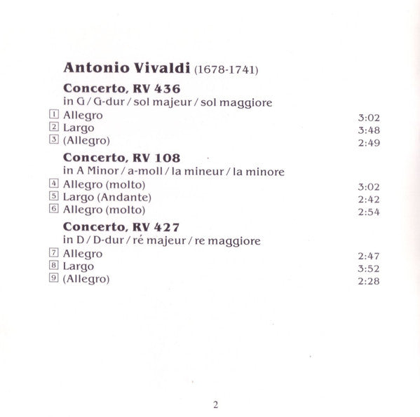 Antonio Vivaldi - James Galway, I Solisti Veneti, Claudio Scimone : Vivaldi - 6 Concertos (CD)