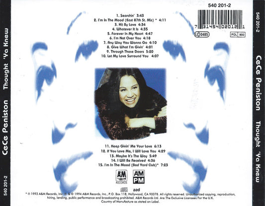 Ce Ce Peniston : Thought 'Ya Knew (CD, Album)