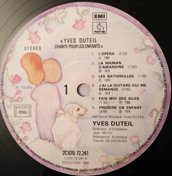 Yves Duteil : Yves Duteil Chante Pour Les Enfants (LP, Comp, RE, Boo)