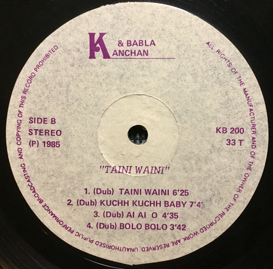 Babla & Kanchan : Taini Waini (Special Maxi Version Album) (12", Maxi)