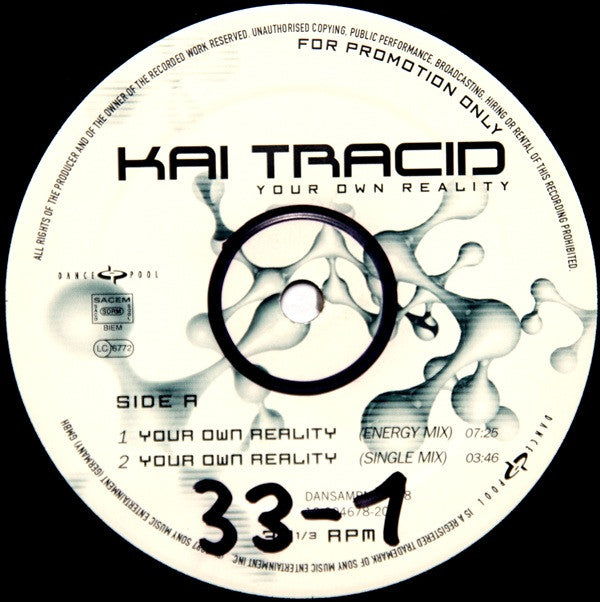 Kai Tracid : Your Own Reality (12", Promo)