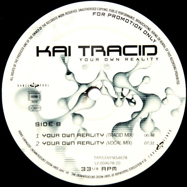 Kai Tracid : Your Own Reality (12", Promo)