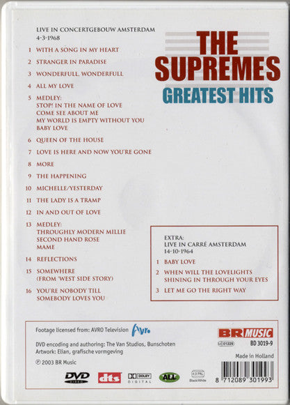 The Supremes : Greatest Hits (Live In Amsterdam) (DVD-V, PAL)