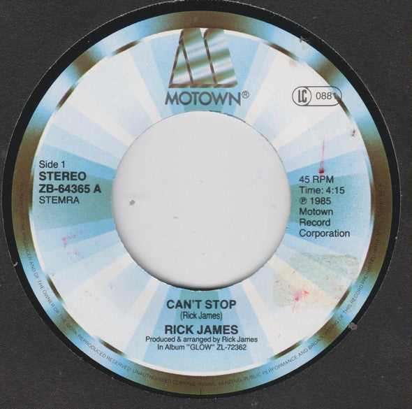 Rick James : Can't Stop (7")
