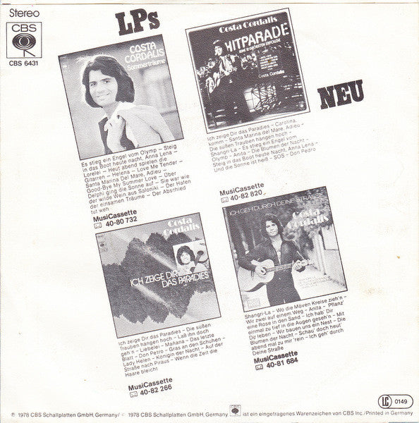 Costa Cordalis : Nimm Das Nächste Schiff Nach Rhodos (I Love, I Love, I Love You) (7", Single)