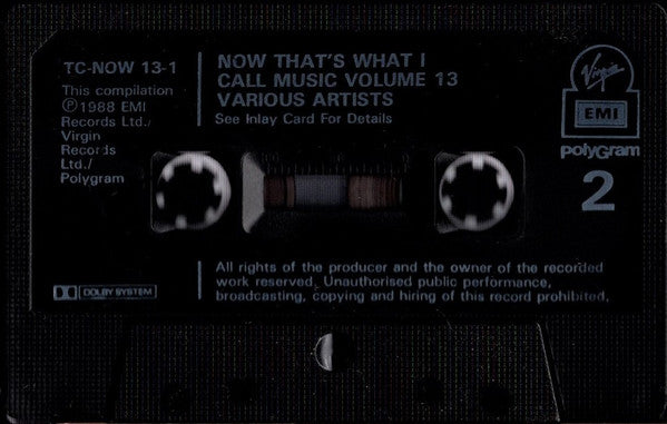 Various : Now That's What I Call Music XIII / Now 13 (2xCass, Comp, Bla)