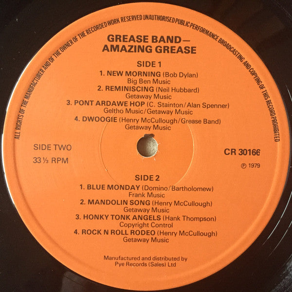 The Grease Band : Amazing Grease (LP, Album, RE)