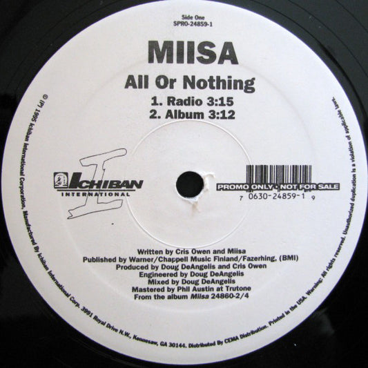 Miisa : All Or Nothing (12", Promo)