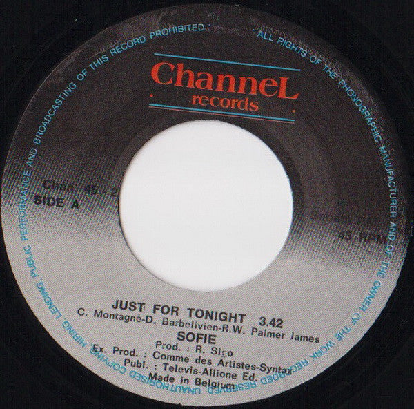 Sofie : Just For Tonight (7", Single)