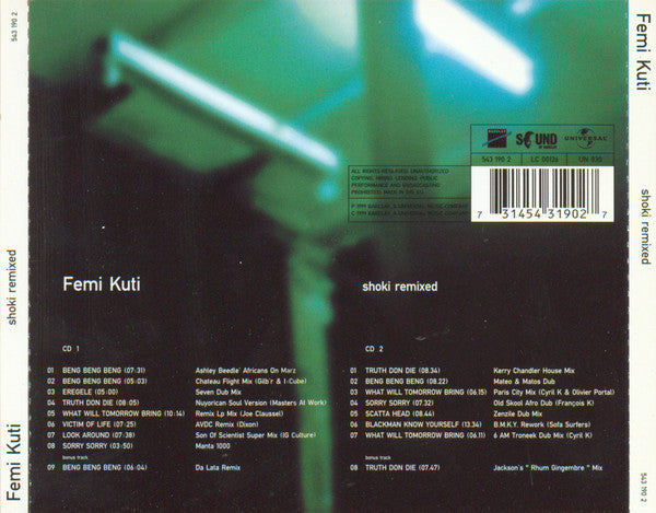 Femi Kuti : Shoki Remixed (2xCD, Comp)