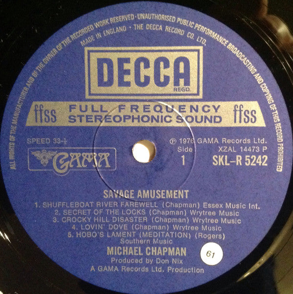 Michael Chapman (2) : Savage Amusement (LP, Album)